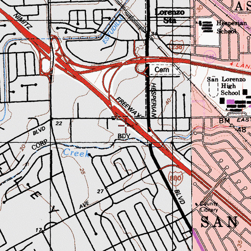 Topographic Map of Exit 30, CA