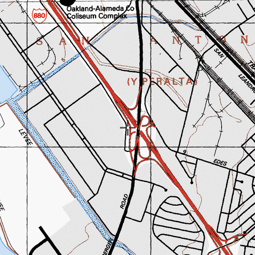 Topographic Map of Exit 36, CA