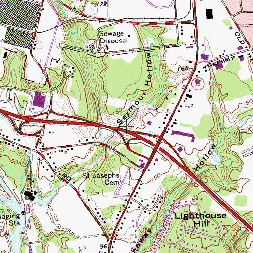 Topographic Map of Seymour Hollow, CT