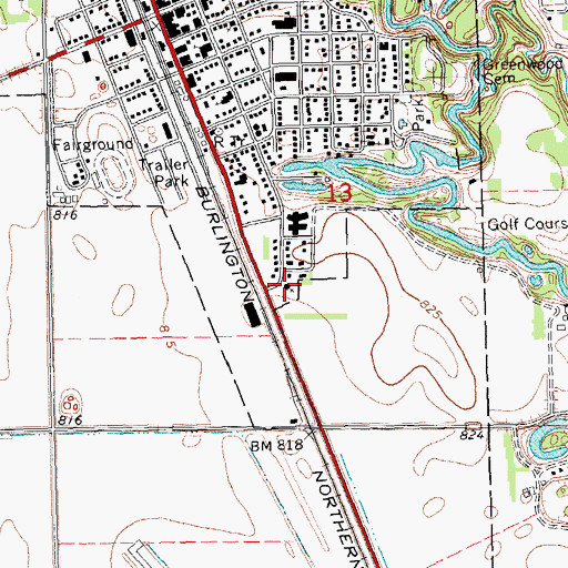 Topographic Map of Assembly of God Church, MN