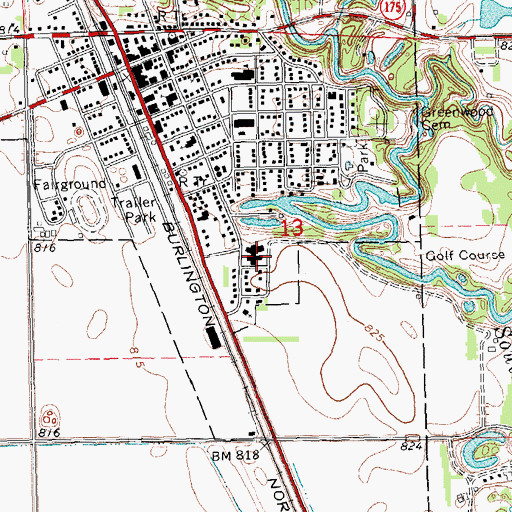 Topographic Map of Kittson Memorial Clinic, MN