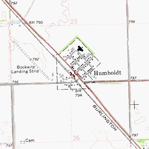 Topographic Map of Humboldt Station, MN