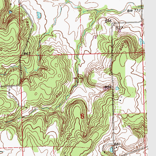 Topographic Map of Ireland Cemetery, KS