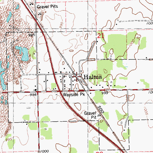 Topographic Map of Halma Station, MN