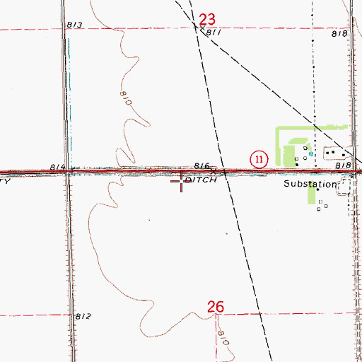 Topographic Map of Donaldson Post Office, MN