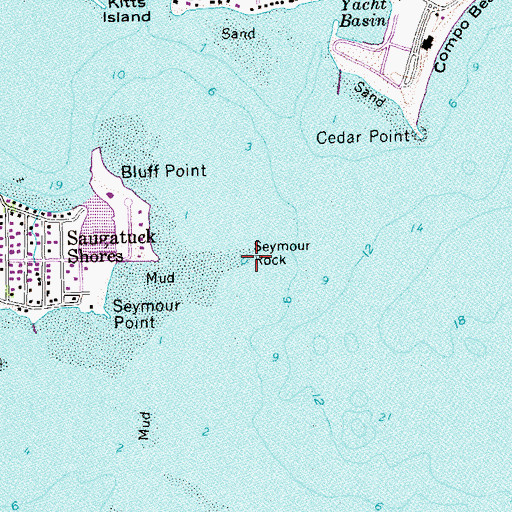 Topographic Map of Seymour Rock, CT