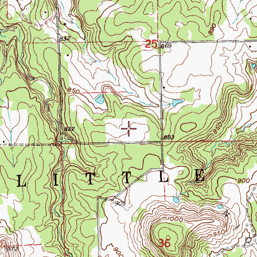 Topographic Map of Mooney Cemetery, KS