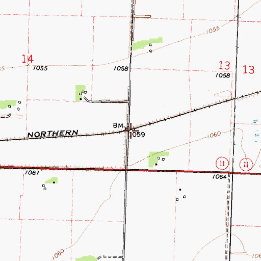 Topographic Map of Mandus Station (historical), MN