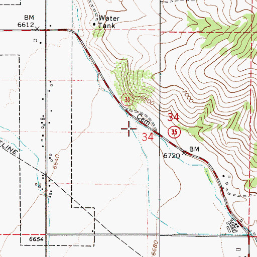 Topographic Map of Lower Francis Cemetery, UT