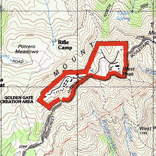 Topographic Map of Mill Valley Air Force Station (historical), CA