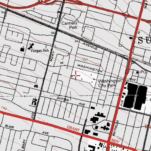 Topographic Map of Sunnyvale Ordnance Depot (historical), CA
