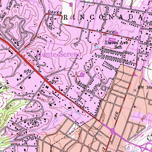 Topographic Map of Church of Jesus Christ of Latter Day Saints, CA