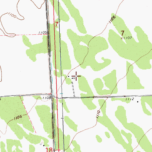 Topographic Map of Huss Post Office (historical), MN
