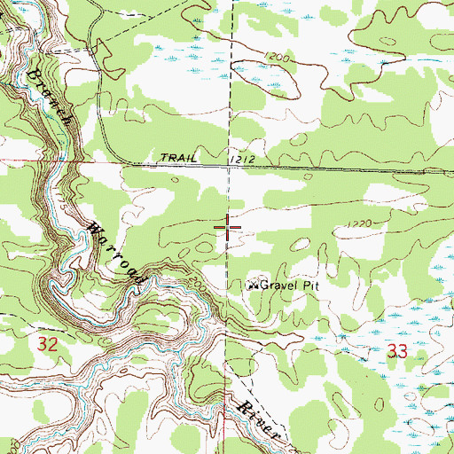 Topographic Map of Clear River Post Office (historical), MN