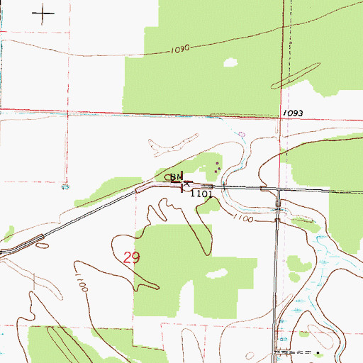 Topographic Map of Cedarbend Post Office (historical), MN