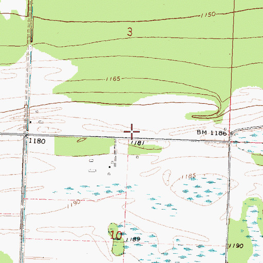 Topographic Map of Benwood Post Office (historical), MN