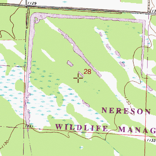 Topographic Map of Nereson State Wildlife Management Area, MN