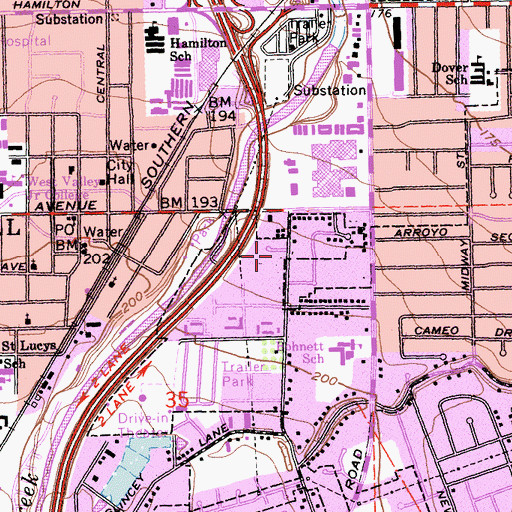 Topographic Map of Santa Clara County Fire Department Campbell Fire Station, CA