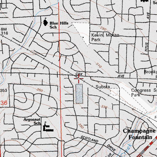 Topographic Map of Santa Clara County Fire Department West Valley Fire Station, CA