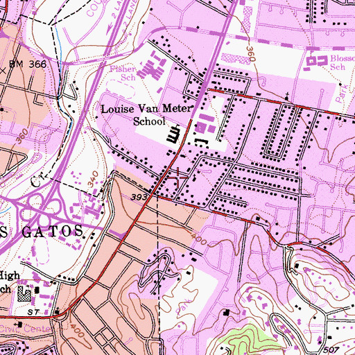 Topographic Map of Faith Lutheran Church, CA