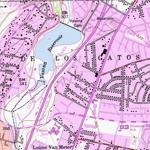 Topographic Map of Kingdom Hall of Jehovahs Witnesses, CA