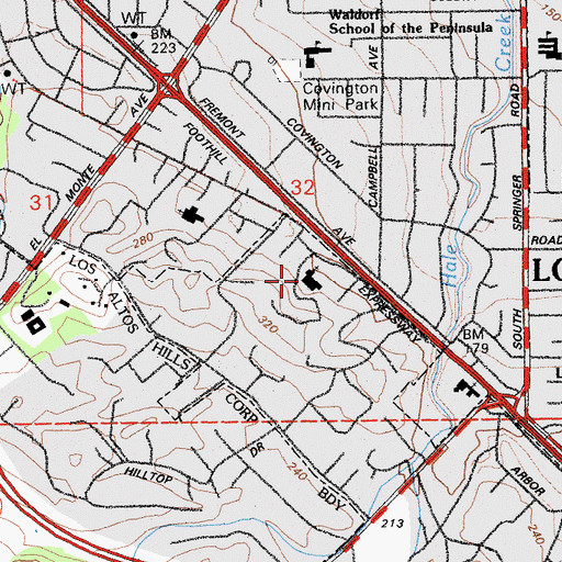 Topographic Map of Christ Episcopal Church, CA