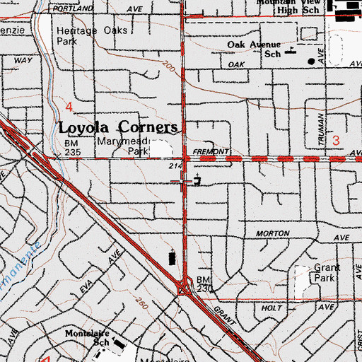 Topographic Map of Foothill Baptist Church, CA