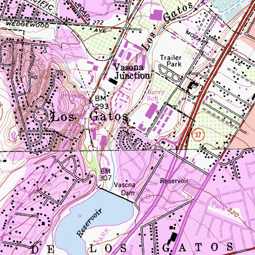 Topographic Map of Congregation Tsemach Adonai, CA