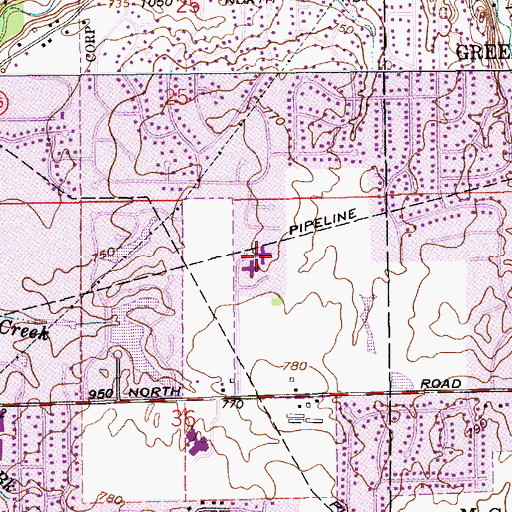 Topographic Map of Greenwood Nursing Home, IN