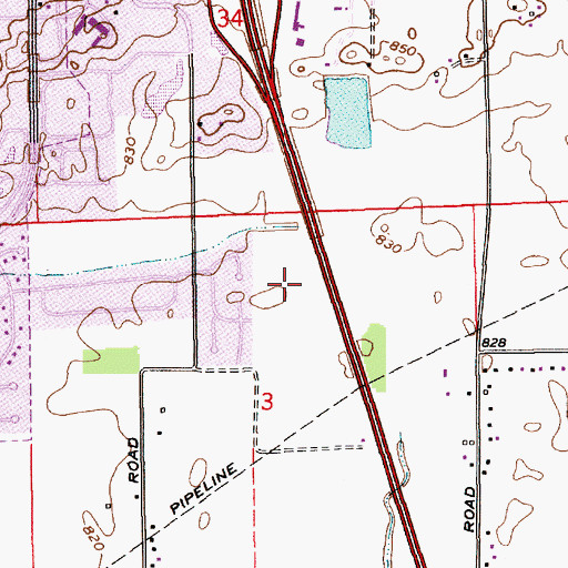 Topographic Map of Otte Golf Center, IN