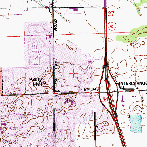 Topographic Map of South Park Business Park, IN