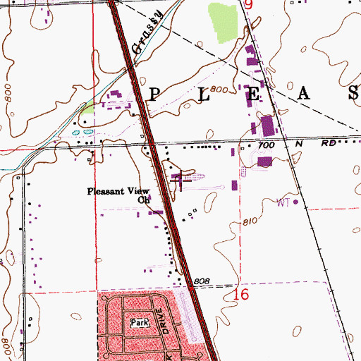 Topographic Map of Red Roof Square Shopping Center, IN