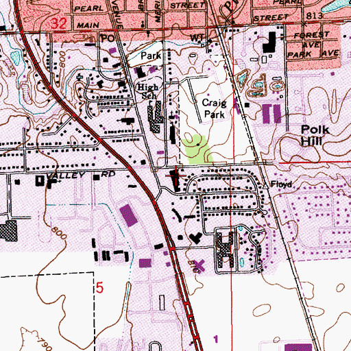 Topographic Map of Wilgro Shopping Center, IN