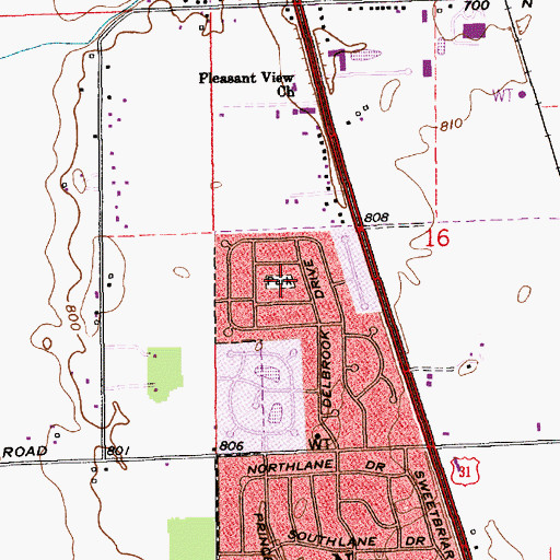 Topographic Map of Tot Park, IN