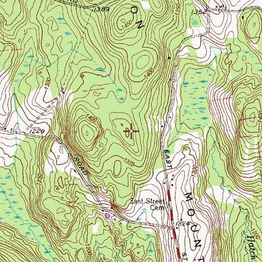 Topographic Map of Sharon Mountain, CT