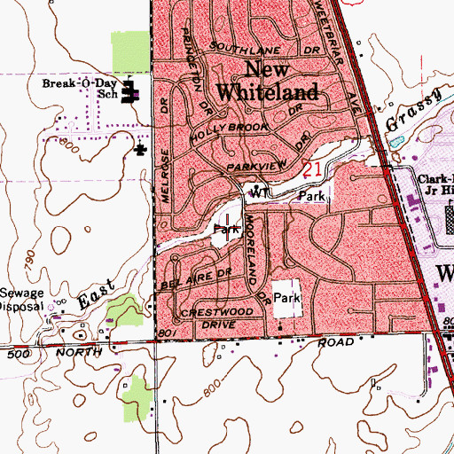 Topographic Map of West Park, IN