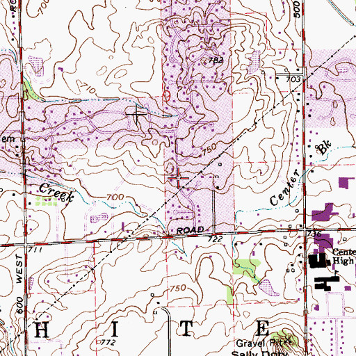 Topographic Map of Horizon Estates, IN
