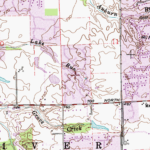 Topographic Map of Willow Lakes, IN