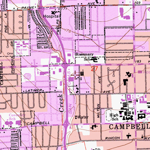 Topographic Map of Veritas Christian Academy, CA