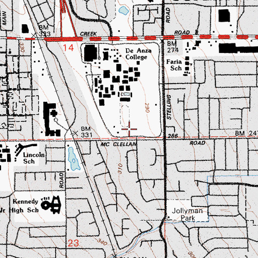 Topographic Map of Kirsch Center, CA