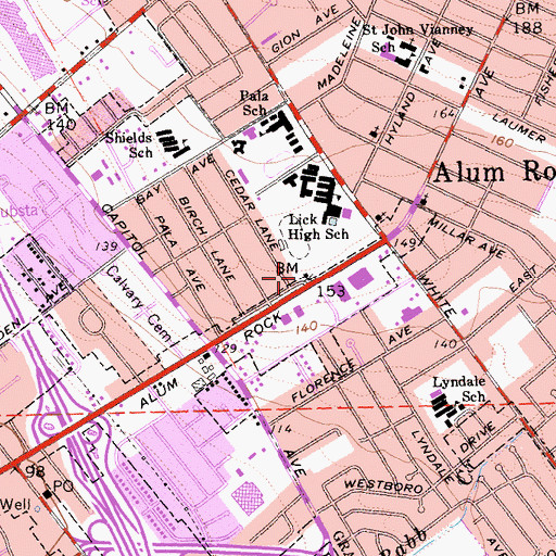 Topographic Map of San Jose Fire Department Station 2, CA