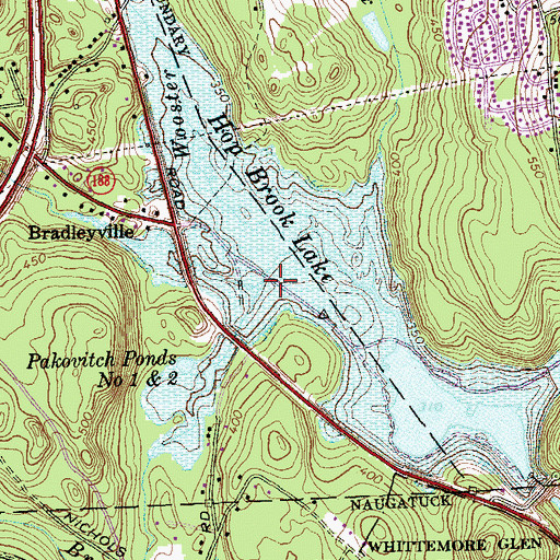 Topographic Map of Shattuck Brook, CT