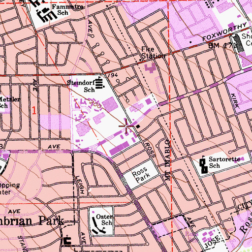 Topographic Map of San Jose Fire Department Station 9, CA