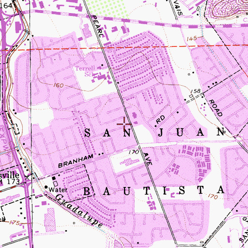 Topographic Map of San Jose Fire Department Station 13, CA