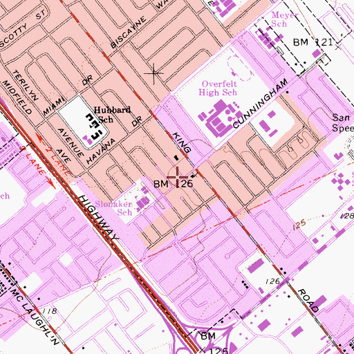 Topographic Map of San Jose Fire Department Station 16, CA