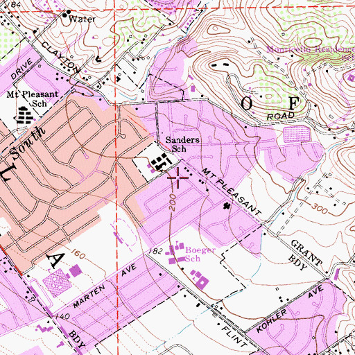 Topographic Map of San Jose Fire Department Station 21, CA