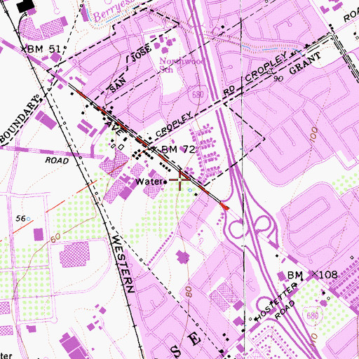 Topographic Map of San Jose Fire Department Station 23, CA
