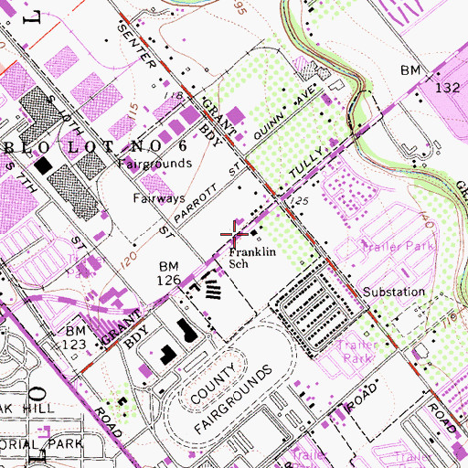 Topographic Map of San Jose Fire Department Station 26, CA