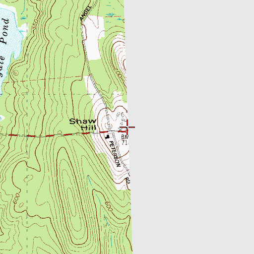 Topographic Map of Shaw Hill, CT