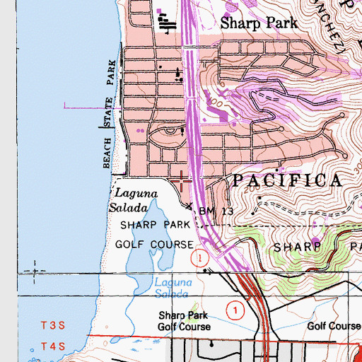 Topographic Map of Exit 505B, CA